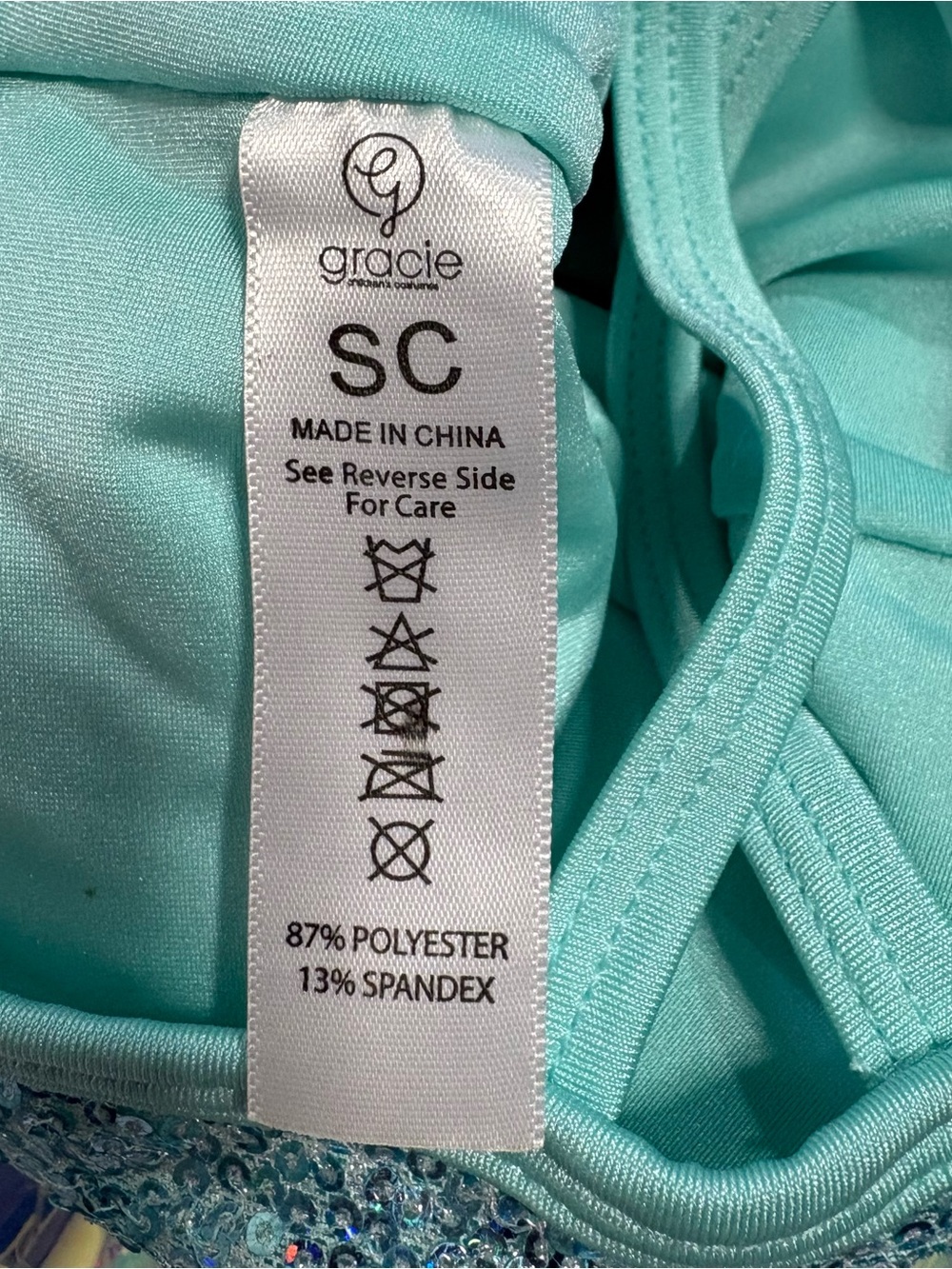 Gracie Girls Dance Costume SC Small Blue Sequin Shorts Tutu 18-24 Mo/ 2T - Picture 8 of 10